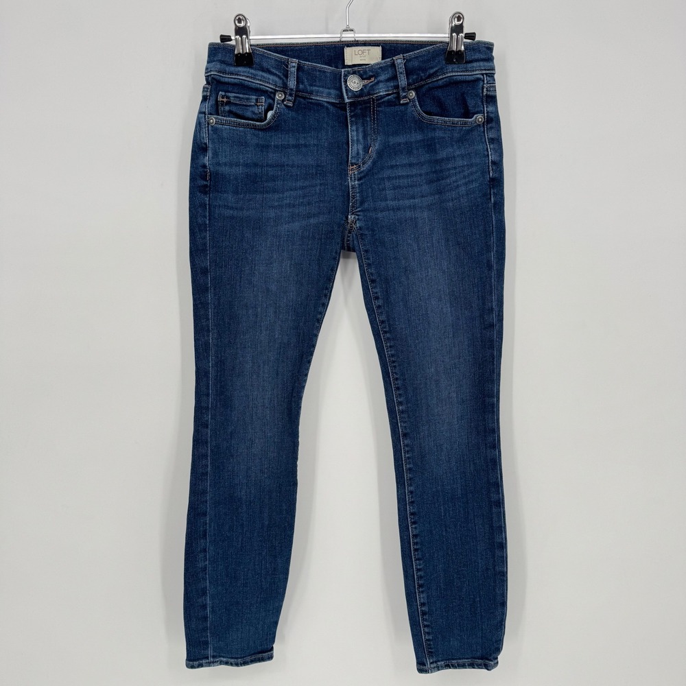 LOFT Petite Modern Skinny Jeans Low rise casual Crop‎ Dark Wash Denim Size 00P
